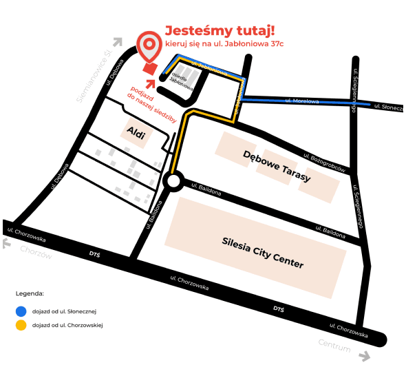 mapa dojazdu do tapicer todt katowice